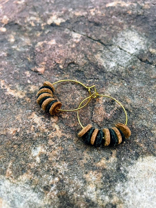 Black and Brown Purse Stack Hoops