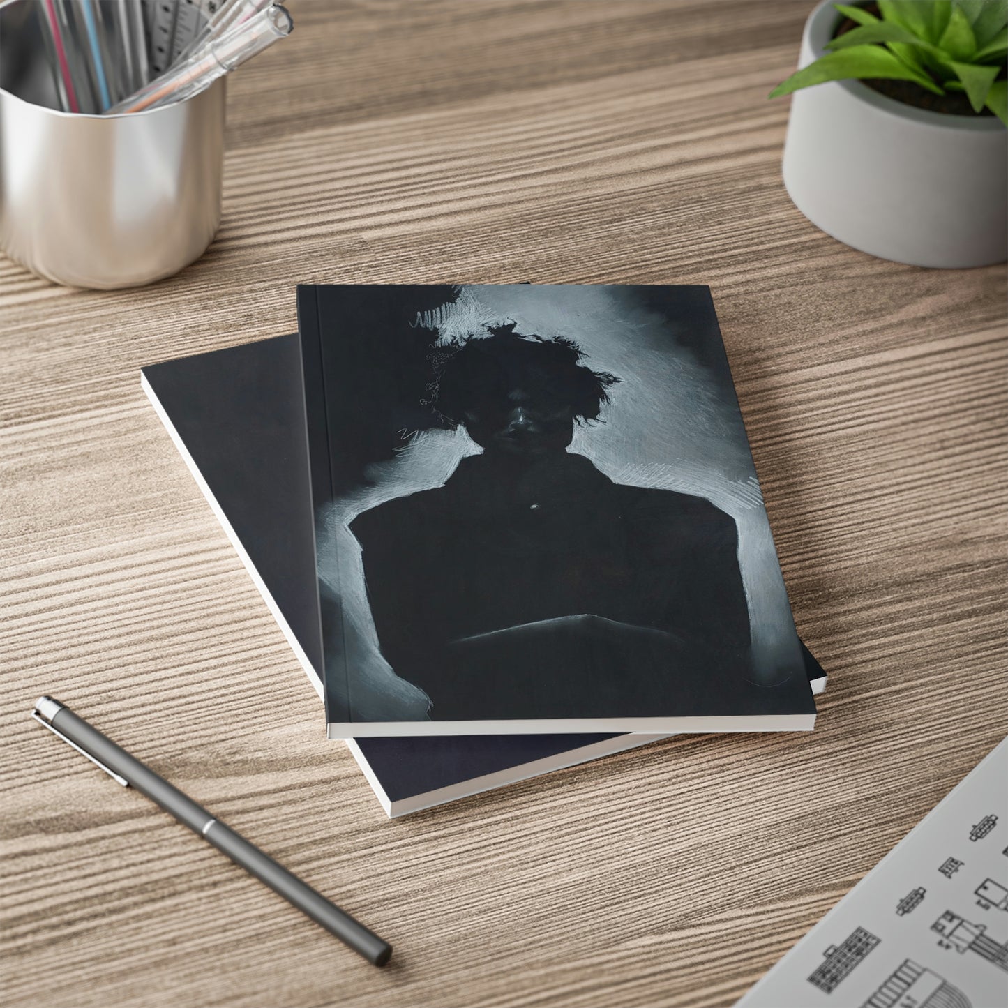 Woman in Black Softcover Notebook